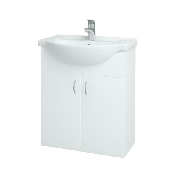 Dreja - Kúpeľňová skriňa PLUTO SZD2 65 - N01 Biela lesk / N01 Biela lesk 52341