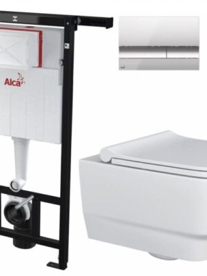 ALCADRAIN Alcadrain Jádromodul - predstenový inštalačný systém s chrómovým tlačidlom M1721 + WC MYJOYS MY2 + SEDADLO AM102/1120 M1721 MY2