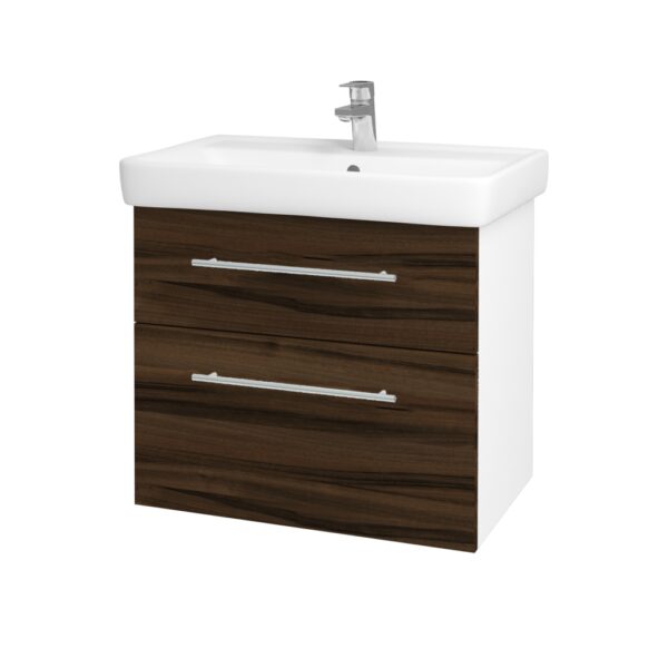 Dreja - Kúpeľňová skrinka Q MAX SZZ2 70 - N01 Biela lesk / Úchytka T02 / D06 Orech 60254B Dreja - Kúpeľňová skrinka Q MAX SZZ2 70 - N01 Biela lesk / Úchytka T02 / D06 Orech 60254B