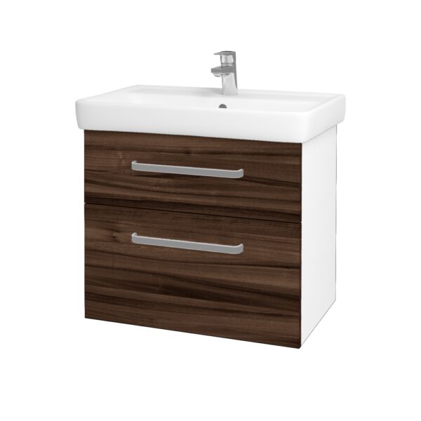 Dreja - Kúpeľňová skrinka Q MAX SZZ2 70 - N01 Biela lesk / Úchytka T01 / D06 Orech 60254A Dreja - Kúpeľňová skrinka Q MAX SZZ2 70 - N01 Biela lesk / Úchytka T01 / D06 Orech 60254A