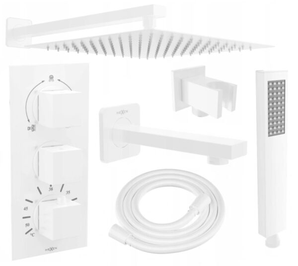 MEXEN/S - Cube DR02 podomietkový vaňový SET s vytokovou hubicou + slim sprcha 25 cm MEXEN/S - Cube DR02 podomietkový vaňový SET s vytokovou hubicou + slim sprcha 25 cm
