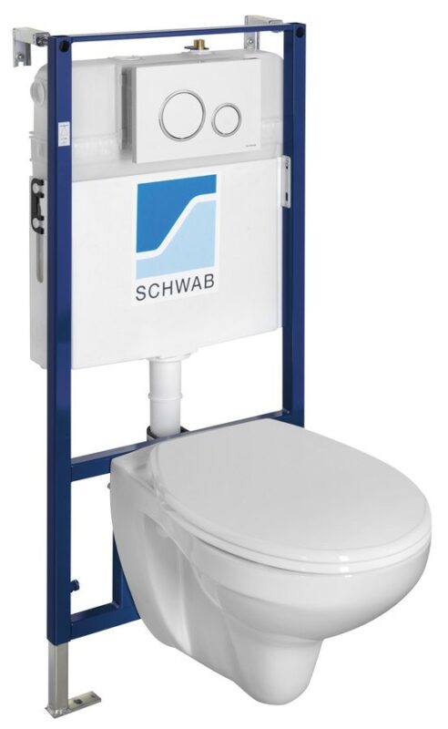 SAPHO - Závesné WC TAURUS s podomietkovou nádržkou a tlačidlom Schwab SAPHO - Závesné WC TAURUS s podomietkovou nádržkou a tlačidlom Schwab