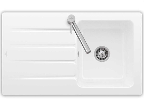 VILLEROY & BOCH VILLEROY & BOCH - Keramický drez Architectura 50 White alpin nástavný 860 x 510 bez excentra 335001R1 VILLEROY & BOCH VILLEROY & BOCH - Keramický drez Architectura 50 White alpin nástavný 860 x 510 bez excentra 335001R1