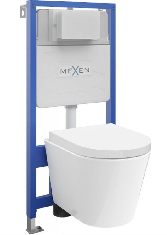 MEXEN/S - WC predstenová inštalačná sada Fenix Slim s misou WC Rico + sedátko softclose MEXEN/S - WC predstenová inštalačná sada Fenix Slim s misou WC Rico + sedátko softclose