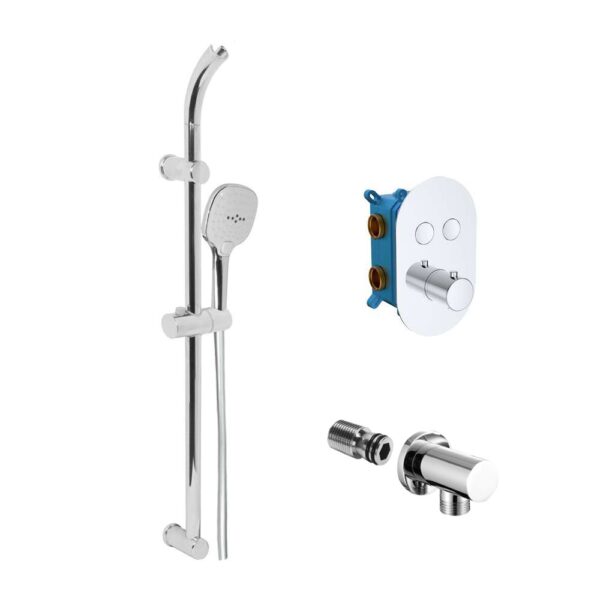 MEREO - Vaňový set s termostatickou podomietkovú tlačidlovú batériou - 2-cestná - oválny kryt CB60106TB1 MEREO - Vaňový set s termostatickou podomietkovú tlačidlovú batériou - 2-cestná - oválny kryt CB60106TB1