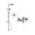 MEREO – Sprchová súprava Sonáta-plast. hlav. sprcha a jednopolohová ručná sprcha vr. sprchovej batérie 100mm CB610A