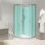 MEREO – Sprchový box, štvrťkruh, 90cm, satin ALU, sklo Point, zadne steny zelené, liatá vanička,bez striešky CK35122M