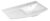 SAPHO – ARAS umývadlo 105,2×50,5cm, liaty mramor, s odkladacou plochou vľavo, biela 91061